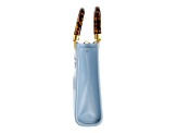 Fendi Mini Sunshine Shopper Tote Crossbody Bag 2Way Baby Blue Leather