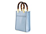 Fendi Mini Sunshine Shopper Tote Crossbody Bag 2Way Baby Blue Leather
