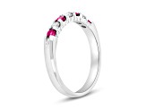 0.35ctw Ruby and Diamond Wedding Band Ring in 14k White Gold