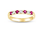 0.35ctw Ruby and Diamond Wedding Band Ring in 14k Yellow Gold