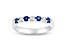 0.35ctw Sapphire and Diamond Wedding Band Ring in 14k White Gold