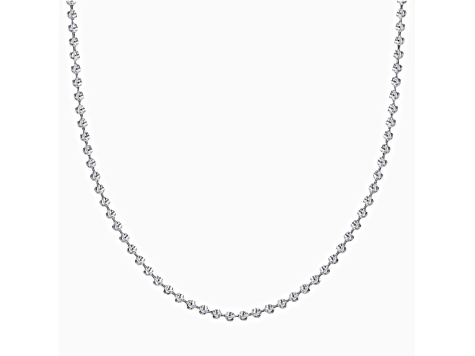 Sterling Silver 3MM Moon Cut Bead Chain Necklaces Size - 16 Inches