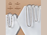 Sterling Silver 3MM Moon Cut Bead Chain Necklaces Size - 16 Inches