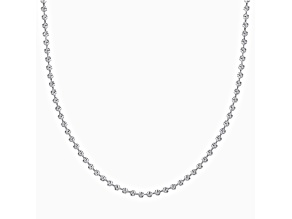 Sterling Silver 3MM Moon Cut Bead Chain Necklaces Size - 24 Inches