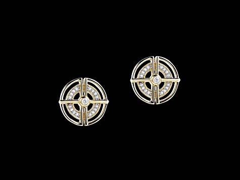 Star Wars™ Fine Jewelry Threepio Series White Diamond 10k Yellow Gold Earrings 0.10ctw