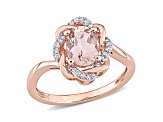 1.17ctw Morganite And 0.10ctw Diamond 10k Rose Gold Ring