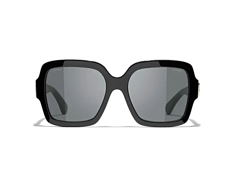Chanel Shiny Black Square Frame with 