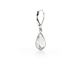 White Pear Shape Topaz Sterling Silver Earrings 5ct