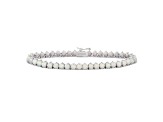 White Lab Created Opal Sterling Silver Tennis Bracelet 6.02ctw