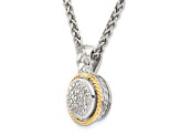 Rhodium Over Sterling Silver with 14K Accent Polished Diamond Necklace