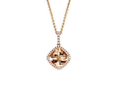 2.70ctw Morganite and Diamond Pendant in 14k Rose Gold