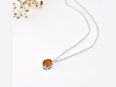 Oval 2.5ct Citrine with Round Moissanite Accents Pendant Style Necklace
