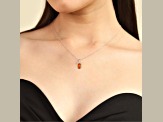 Oval 2.5ct Citrine with Round Moissanite Accents Pendant Style Necklace