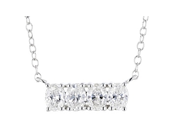Picture of White Lab-Grown Diamond 14kt White Gold 4-Stone Horizontal Necklace 0.60ctw