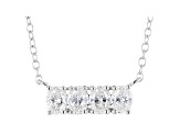 White Lab-Grown Diamond 14kt White Gold 4-Stone Horizontal Necklace 0.60ctw