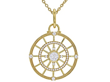 Picture of Judith Ripka 4.80ctw Bella Luce® Diamond Simulant 14k Gold Clad Compass Necklace