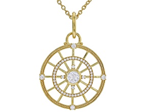 Judith Ripka 4.80ctw Bella Luce® Diamond Simulant 14k Gold Clad Compass Necklace