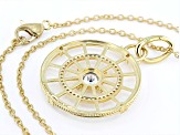 Judith Ripka 4.80ctw Bella Luce® Diamond Simulant 14k Gold Clad Compass Necklace