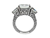 Judith Ripka 19.32ctw Bella Luce Diamond Simulant Rhodium Over Sterling Silver Cocktail Ring