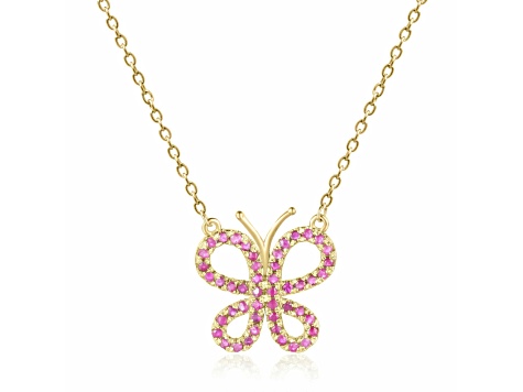 Ruby Butterfly Pendant with Diamonds | Butterfly Necklace | Mayfair Jeweller