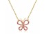 Ruby Butterfly 14K Yellow Gold Over Sterling Silver Necklace