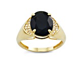 Onyx with Diamond Accent 10K Yellow Gold Ring 3.15ctw