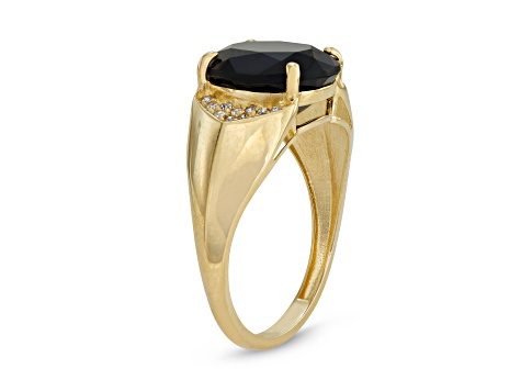 Onyx with Diamond Accent 10K Yellow Gold Ring 3.15ctw