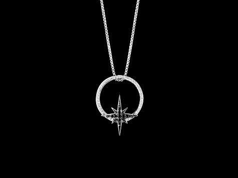 Star Wars™ Fine Jewelry Guardians Of Light Black & White Diamond Rhodium Over Silver Pendant 0.20ctw