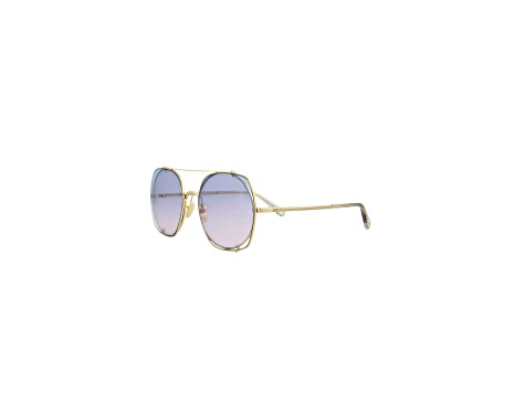 Chloe Square Full-Frame Gold Tone Sunglasses with Blue  display picture 1