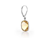 Yellow Cushion Citrine Sterling Silver Earrings 11ct