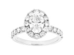 White Lab-Grown Diamond IGI Certified F/VS1 14k White Gold Halo Bridal Ring 2.00ctw