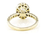 White Lab-Grown Diamond IGI Certified F/VS1 14k Yellow Gold Halo Bridal Ring 2.00ctw