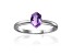 Oval Amethyst Sterling Silver Solitaire Ring, 1.00ct