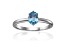 Oval Blue Zircon Sterling Silver Solitaire Ring, 1.00ct