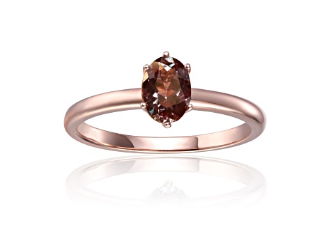 Oval Lab Created Alexandrite 14K Rose Gold Over Sterling Silver Solitaire Ring, 1.00ct