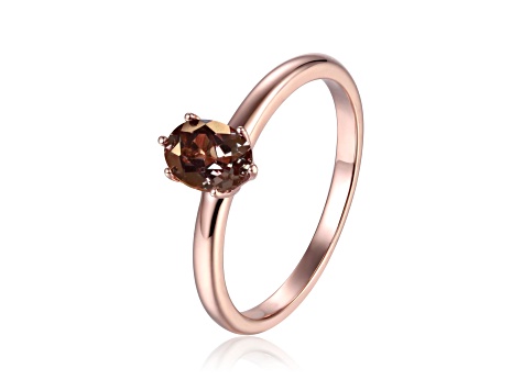 Oval Lab Created Alexandrite 14K Rose Gold Over Sterling Silver Solitaire Ring, 1.00ct