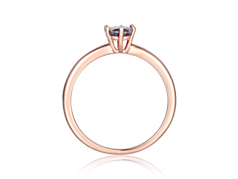 Oval Lab Created Alexandrite 14K Rose Gold Over Sterling Silver Solitaire Ring, 1.00ct