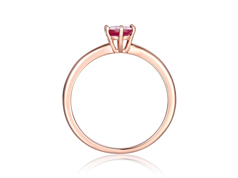 Oval Ruby 14K Rose Gold Over Sterling Silver Solitaire Ring, 1.00ct