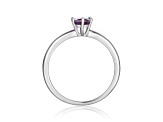 Oval Blue Sapphire Sterling Silver Solitaire Ring, 1.00ct