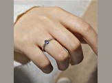 Oval Blue Sapphire Sterling Silver Solitaire Ring, 1.00ct