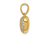 14k Yellow Gold Polished 3D Cubic Zirconia Heart Pendant
