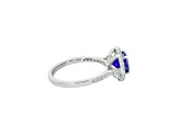 14K White Gold Round Tanzanite and Diamond Ring, 1.59ctw