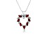 Ruby and Diamond Heart Shape Pendant in 14k White Gold