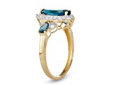 London Blue Topaz 10K Yellow Gold Ring 2.30ctw