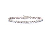 White Lab Created Opal Sterling Silver Tennis Bracelet 4.76ctw