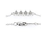 White Lab-Grown Diamond 14k White Gold 4-Stone Horizontal Necklace 0.50ctw