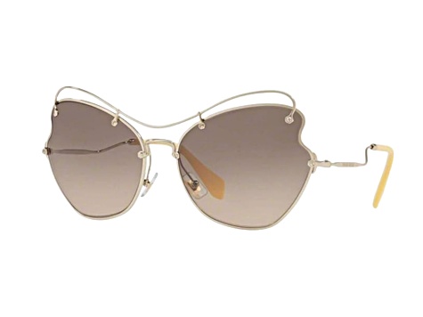 Miu Miu Gold Frame Aviator Sunglasses with Gradient Lenses Miu Miu MU A56S L (66 - 02) with Brown lenses and Gold frame  main image 2