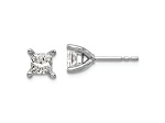 Princess Cut White Lab-Grown Diamond G-H SI 14K White Gold Solitaire Stud Earrings 1.00ctw