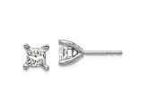 Rhodium Over 14K Gold 1ct. VS/SI GH+, Lab Grown Princess Diamond 4 Prong Earrings