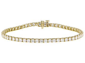 White Diamond 14k Yellow Gold Tennis Bracelet 3.15ctw